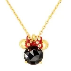 NEW Kate Spade x Disney Minnie Mouse Black CZ Pendant Necklace NWT
